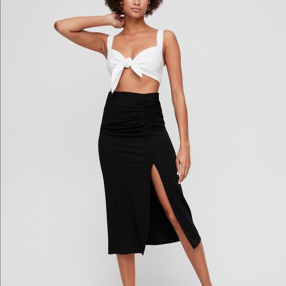 Aritzia Wilfred Burgundy Maxi Skirt